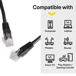 NXT Technologies™ 7' CAT-6 Cable, Black (NX29774)