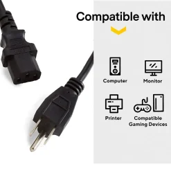 NXT Technologies 6' Desktop/Monitor Power Cord, Black (NX29759)