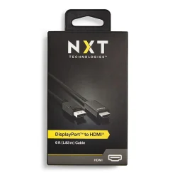 NXT Technologies™ 6' DisplayPort/HDMI Audio/Video Cable, Male to Male, Black (NX51760)