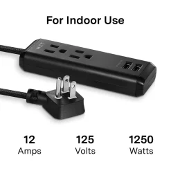 NXT Technologies™ 8' Extension Cord, 2-Outlet, Black (NX56820)