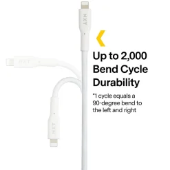 NXT Technologies™ 10 Ft. Braided Lightning to USB Cable, White (NX60463)