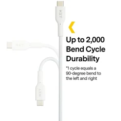 NXT Technologies™ 4 Ft. Braided USB-C to USB-A Cable, White (NX60474)