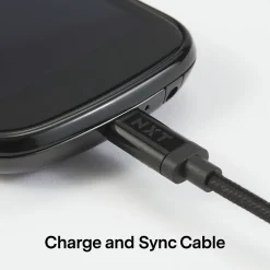 NXT Technologies 4 Ft. Braided USB-A to Micro-USB Charging Cable for Samsung/Android, Black (NX54334)