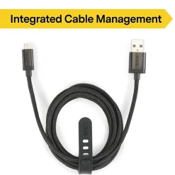 NXT Technologies 4 Ft. Braided USB-A to Micro-USB Charging Cable for Samsung/Android, Black (NX54334)