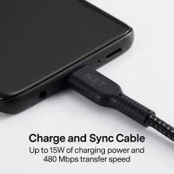 NXT Technologies™ 6 Ft. Braided USB-C to USB-A Cable, Black (NX60471)