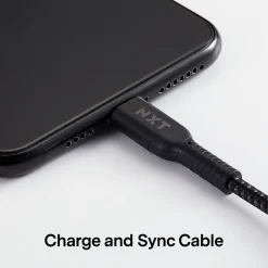 NXT Technologies™ 4 Ft. Braided USB-C to Lightning Cable for iPhone/iPad/iPod touch, Black (LBA020-4BKST)