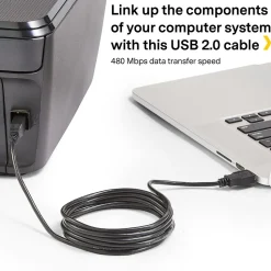 NXT Technologies™ 7' USB A Male/B Male, Black (NX29929)