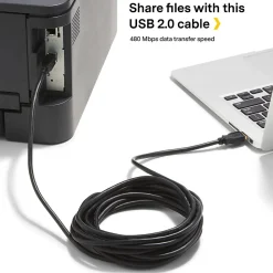 NXT Technologies™ 11' USB B to USB A Printer Cable, Male to Male, Black (NX29930)