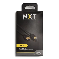 NXT Technologies™ 16' USB B to USB A Printer Cable, Male to Male, Black (NX29931)