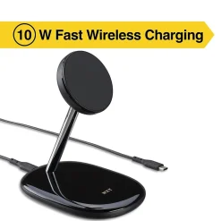 NXT Technologies™ Magnetic Wireless Charging Stand with USB-C Cable for iPhone 12/13, Black (NX60458)