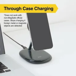 NXT Technologies™ Magnetic Wireless Charging Stand with USB-C Cable for iPhone 12/13, Black (NX60458)