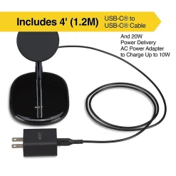 NXT Technologies™ Magnetic Wireless Charging Stand with USB-C Cable for iPhone 12/13, Black (NX60458)