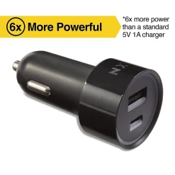 NXT Technologies™ Universal 2-Port USB-C and USB-A Car Charger, Black (NX54336)