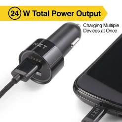 NXT Technologies™ Universal 2-Port USB-C and USB-A Car Charger, Black (NX54336)