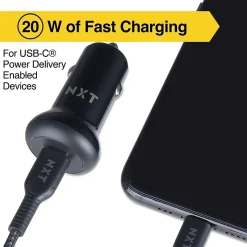 NXT Technologies™ Universal USB-C Car Charger, Black (NX60450)