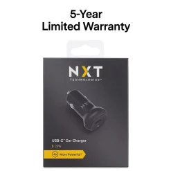 NXT Technologies™ Universal USB-C Car Charger, Black (NX60450)