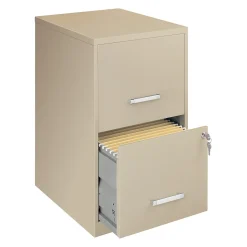 Office Designs 2 Drawer Vertical File Cabinet, Putty/Beige, Letter, 18''D (17369)