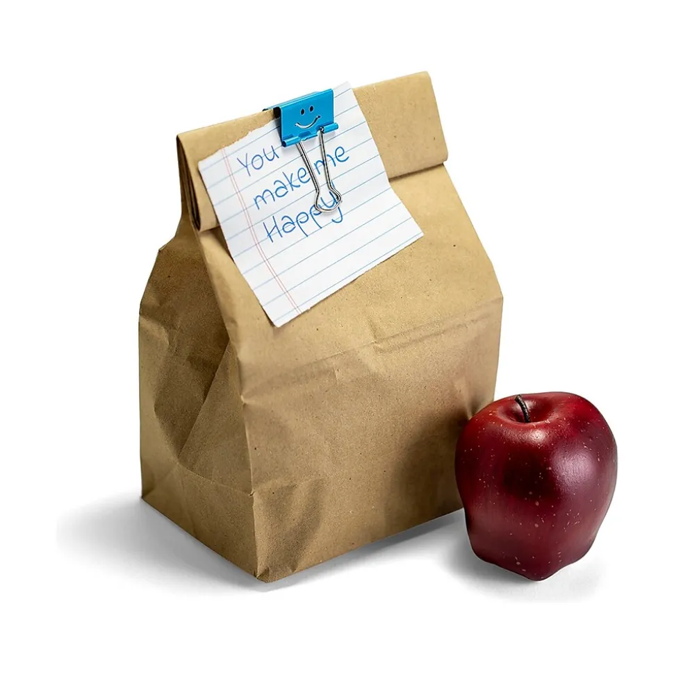 Officemate Smiling Face Medium Binder Clips, Assorted Colors, 36 Clips/Pack (31095)