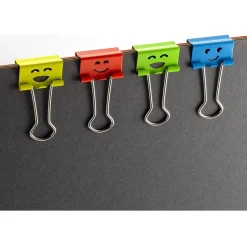 Officemate Smiling Face Small Binder Clips, 0.38