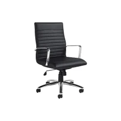 Offices to Go Faux Leather Executive Chair, Black (OTG11730B)