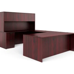 Offices to Go Laminate Executive Desk Bundle, American Mahogany (TDOTG2-AML)