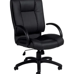 Offices To Go Luxhide Exec High-Back Chair, Bonded Leather, Black (OTG2700BL20)