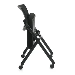 Offices To Go Mesh Back Flip Seat Armless Nesting Chair, Black, Armless (OTG11341B)