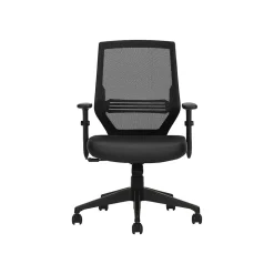 Offices To go Mesh Back Luxhide Task Chair, Black (OTG12112B)