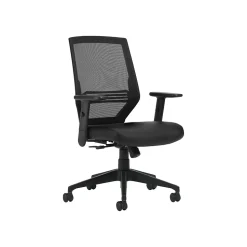 Offices To go Mesh Back Luxhide Task Chair, Black (OTG12112B)