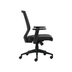 Offices To go Mesh Back Luxhide Task Chair, Black (OTG12112B)