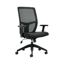 Offices To go Mesh Back Luxhide Task Chair, Black (OTG3191BL20)