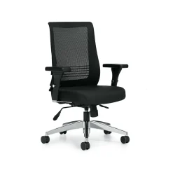 Offices To go Mesh Back Patterned Fabric Task Chair, Black (OTG11325B)