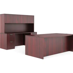 Offices to Go Superior Laminate Bundle 9, American Mahogany Laminate, 71"W x 113"L x 65.5"H/29.5"H