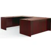 Offices to Go Superior Laminate Executive Desk Bundle, American Mahogany (TDOTG1-AML)