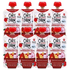 Once Upon A Farm Apple Cinnamon Overnight Oats, 4 oz., 8/Box