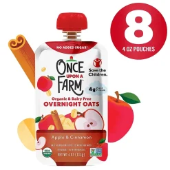 Once Upon A Farm Apple Cinnamon Overnight Oats, 4 oz., 8/Box