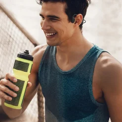 OPN Sound Mezzo Wireless Bluetooth Bone-Conduction Neckband Headphones with Microphone, Black (OS2000BK)