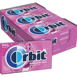 Orbit Sugar Free Gum, Bubblemint, 12/Box (WMW21489)