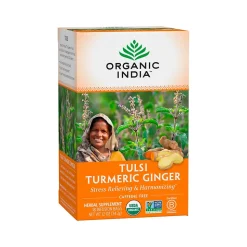 Organic India Decaf Tulsi Turmeric Ginger Tea Bags, 18/Box (801541512324)