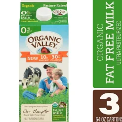 Organic Valley Skim Milk, 64 oz., 3/Pack (307-00350)