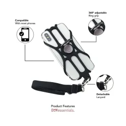 OTM Essentials Black Universal Phone Sling with Lanyard and Ring Grip (OB-A4A)