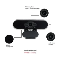 OTM Essentials HD Elite 1920 x 1080 Webcam, 2 Megapixels, Black, 3/Pack (OB-AJK-3PK)