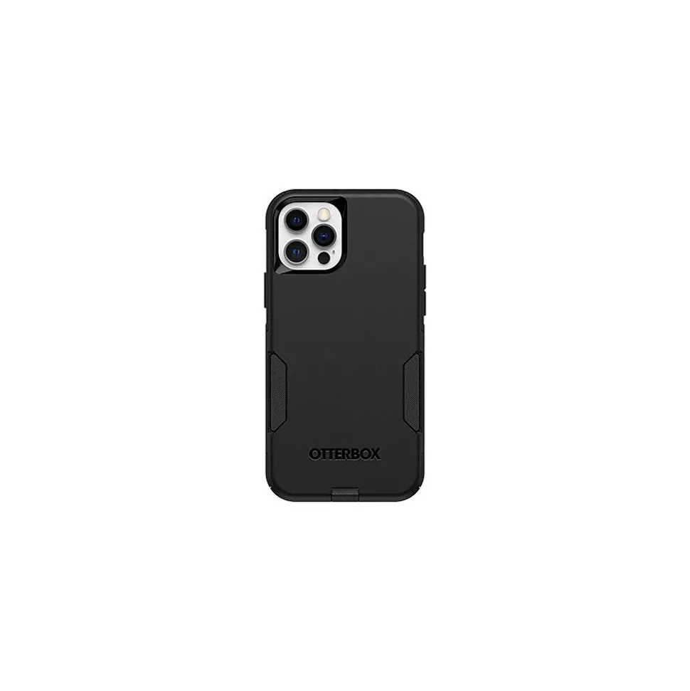 OtterBox Commuter Series Black Cover Case for iPhone 12/12 Pro, Shock Absorbing, Black (77-65405)
