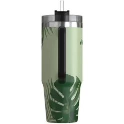 Outdoors Professional Stainless Steel Double-Walled Vacuum Insulated Tumbler with Straw, 30 oz., Tropical Green (OUTD9218)