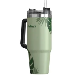 Outdoors Professional Stainless Steel Double-Walled Vacuum Insulated Tumbler with Straw, 30 oz., Tropical Green (OUTD9218)