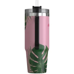 Outdoors Professional Stainless Steel Double-Walled Vacuum Insulated Tumbler with Straw, 30 oz., Tropical Pink (OUTD9225)