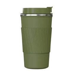 Outdoors Professional Stainless Steel Double-Walled Vacuum Insulated Coffee Cup, 17.2 oz., Olive Green (OUTD9454)