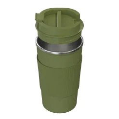 Outdoors Professional Stainless Steel Double-Walled Vacuum Insulated Coffee Cup, 17.2 oz., Olive Green (OUTD9454)