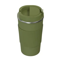 Outdoors Professional Stainless Steel Double-Walled Vacuum Insulated Coffee Cup, 17.2 oz., Olive Green (OUTD9454)