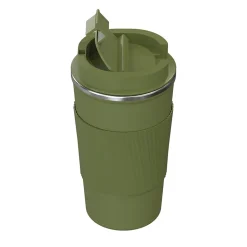 Outdoors Professional Stainless Steel Double-Walled Vacuum Insulated Coffee Cup, 17.2 oz., Olive Green (OUTD9454)